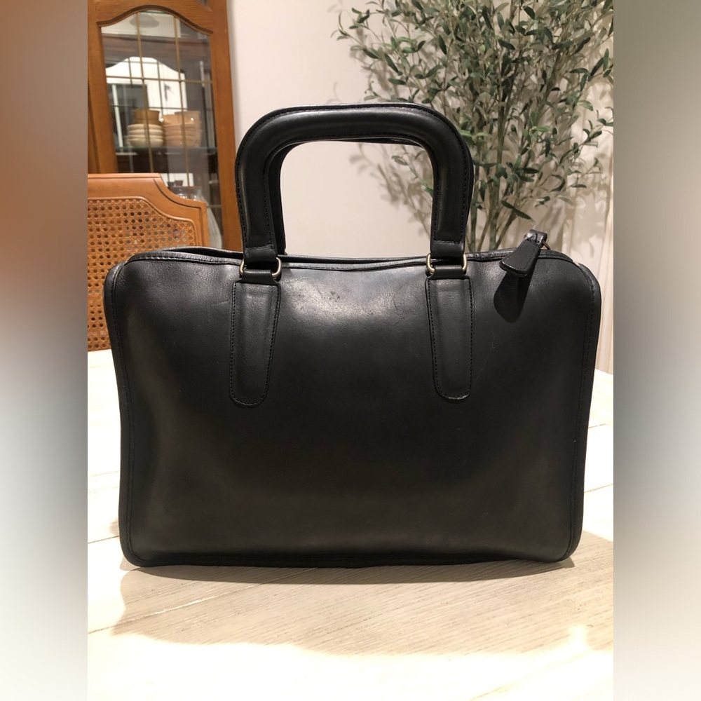 VINTAGE COACH SLIM SATCHEL #9430 BLACK LEATHER PRE-1994 BAG/TOTE MADE IN N.Y.C.